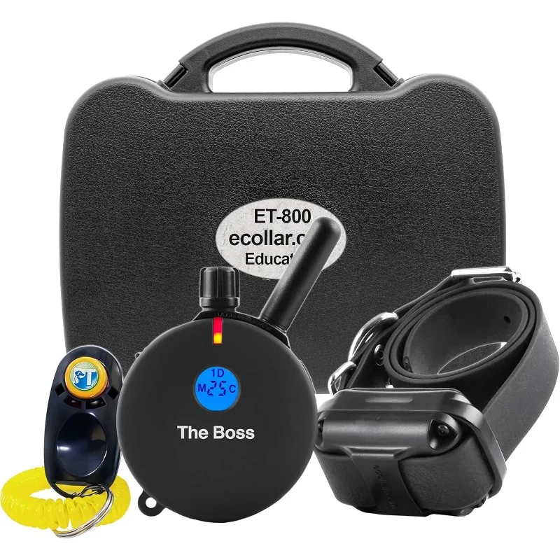 E-Collar ET-800-1 Mile Rechargeable Remote Waterproof Trainer - Static, Vibration and Sound Stimulation Collar