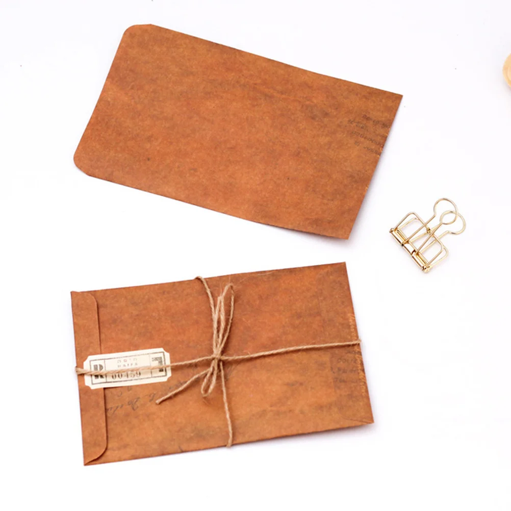 10Pcs Retro Kraft Paper Envelopes Practical Storage Envelopes for Postcards Coins Gift Cards