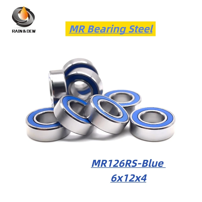 

10 шт. MR126RS Blue 2RS MR126ZZ Герметичные миниатюрные шарикоподшипники радиальные однорядные 6x12x4 мм для хобби-моделей электрических радиоуправляемых машин и грузовиков