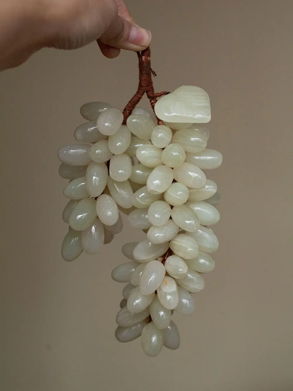Cute Large Cluster Jade Grape Ornament, Creative Faux Fruit Display, Premium Soft Furnishing Decor for Living Room & Entryway
