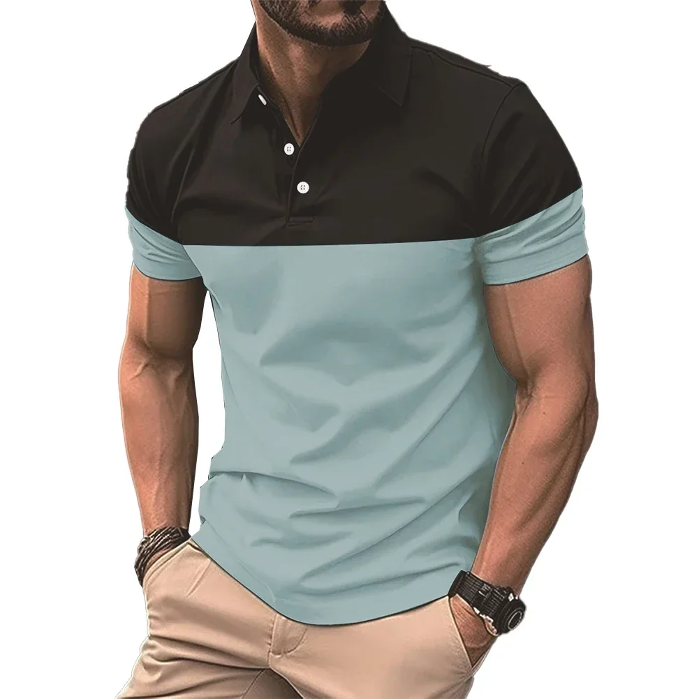 Comfy Fashion Men's T Shirt Top Minimalist Short Sleeve Short Sleeves T Shirt Business Button Button Up Casual