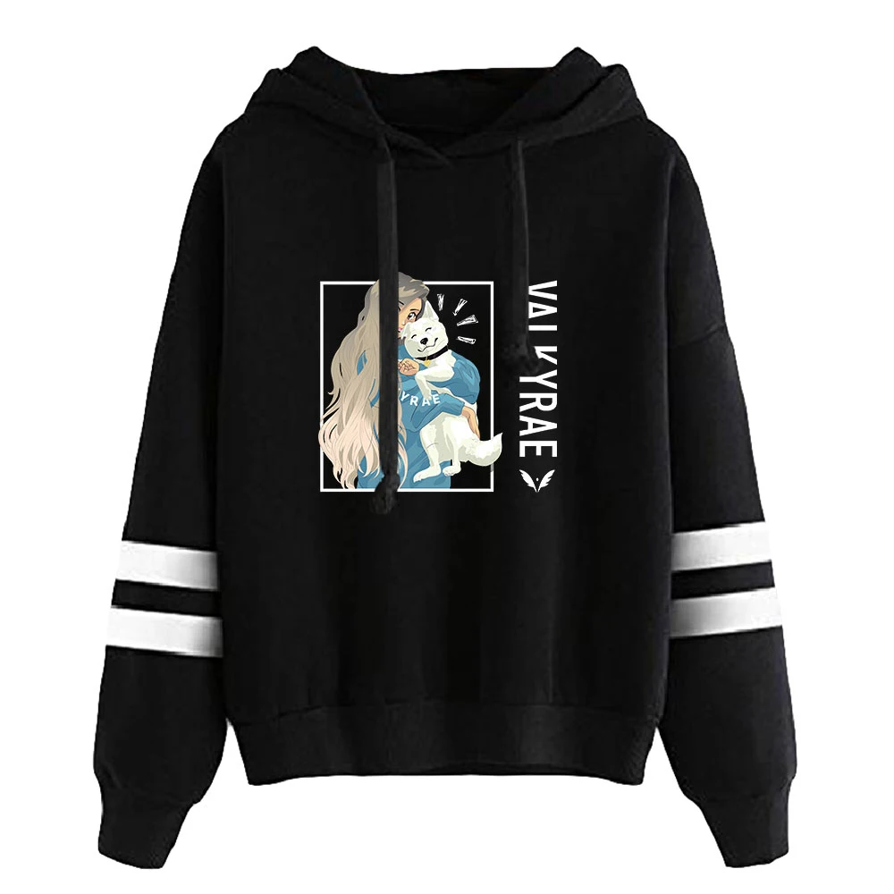 Valkyrae Hoodie Unisex Pocketless Sleeve Women Men Sweatshirt Harajuku Streetwear 90s Social Star Fashion Clothes Plus Size