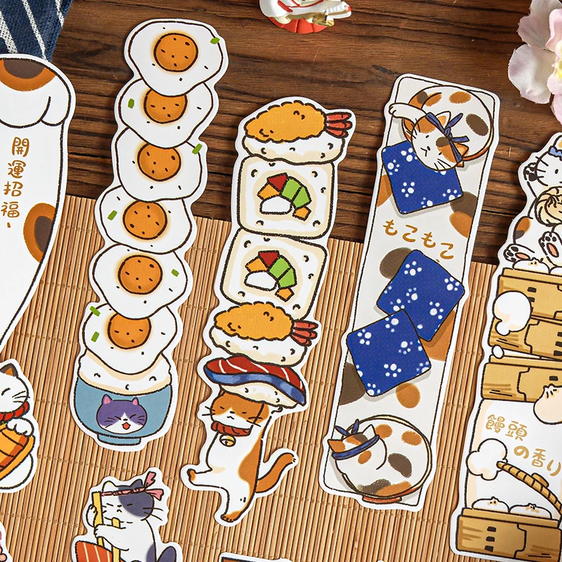 30 ورقة/مجموعة إشارة مرجعية لطيفة على شكل قطة للقراءة الإبداعية على شكل قطة إشارات مرجعية ورقية بطاقات ورقية مزخرفة هدية قرطاسية ​