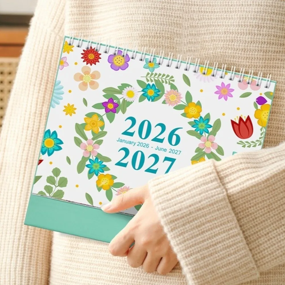 New Cactus Desk Calendar January 2026-June 2027 Standing Flip 2026 Desktop Planner Small Office Supplies Monthly Agenda Calendar