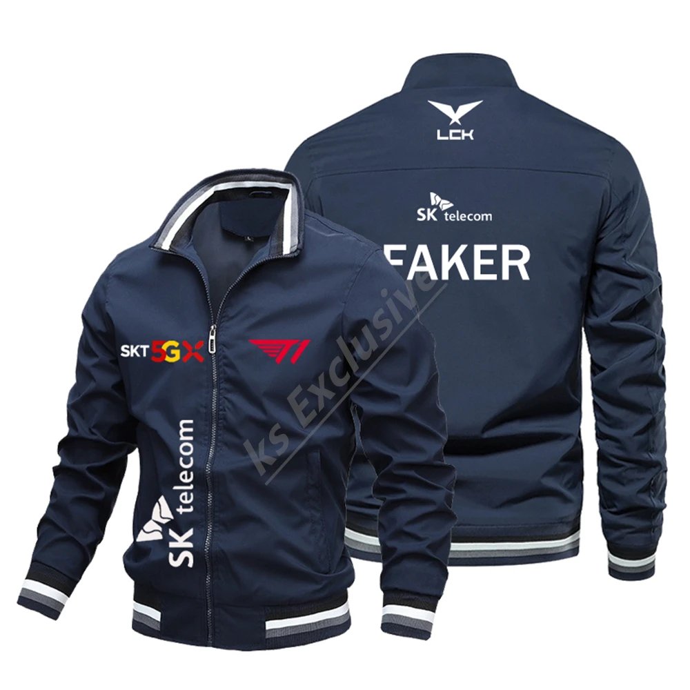 New 2023 LCK SK Telecom T1 Global Finals Jacket S13 Casual Men\'s Windproof Bomber Jacket FAKER Fan Jacket t1 Team Support Top