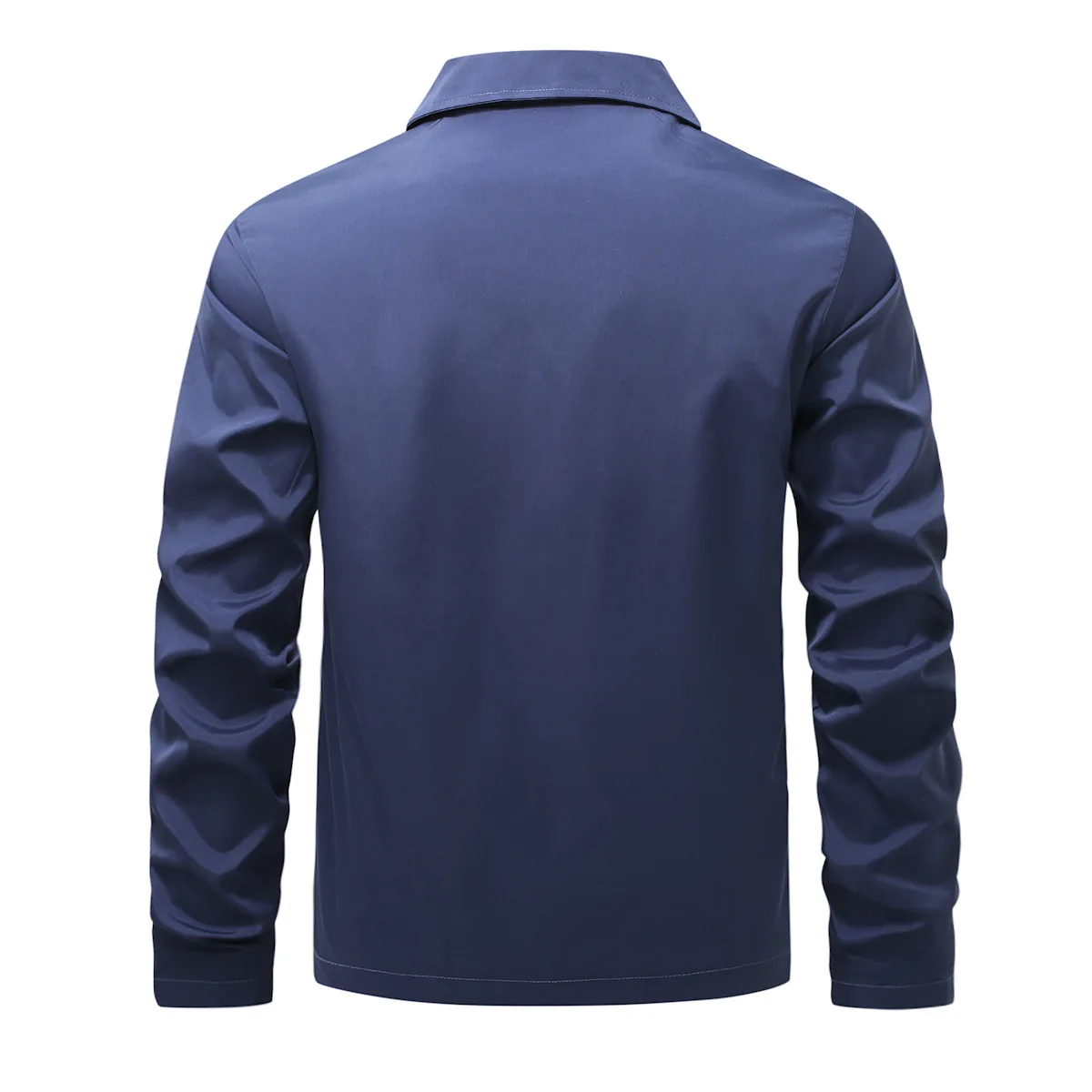 Frühling und Herbst Neue Baseball-Kragen Kurze Lose Einfarbige Jacke Herren Business Casual Dünner Mantel Trend – Detail 4