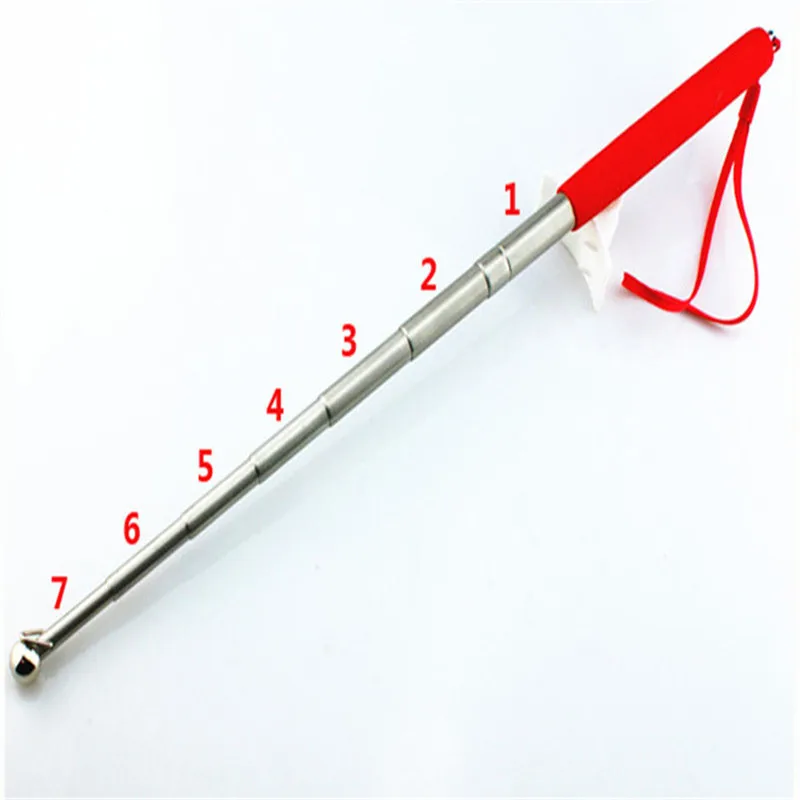 Professional Telescopic Pointer Coach Baton Teacher Teaching Guides in Stainless Steel, Flag Pole, Travel Tools, 1.2m, Free Ship