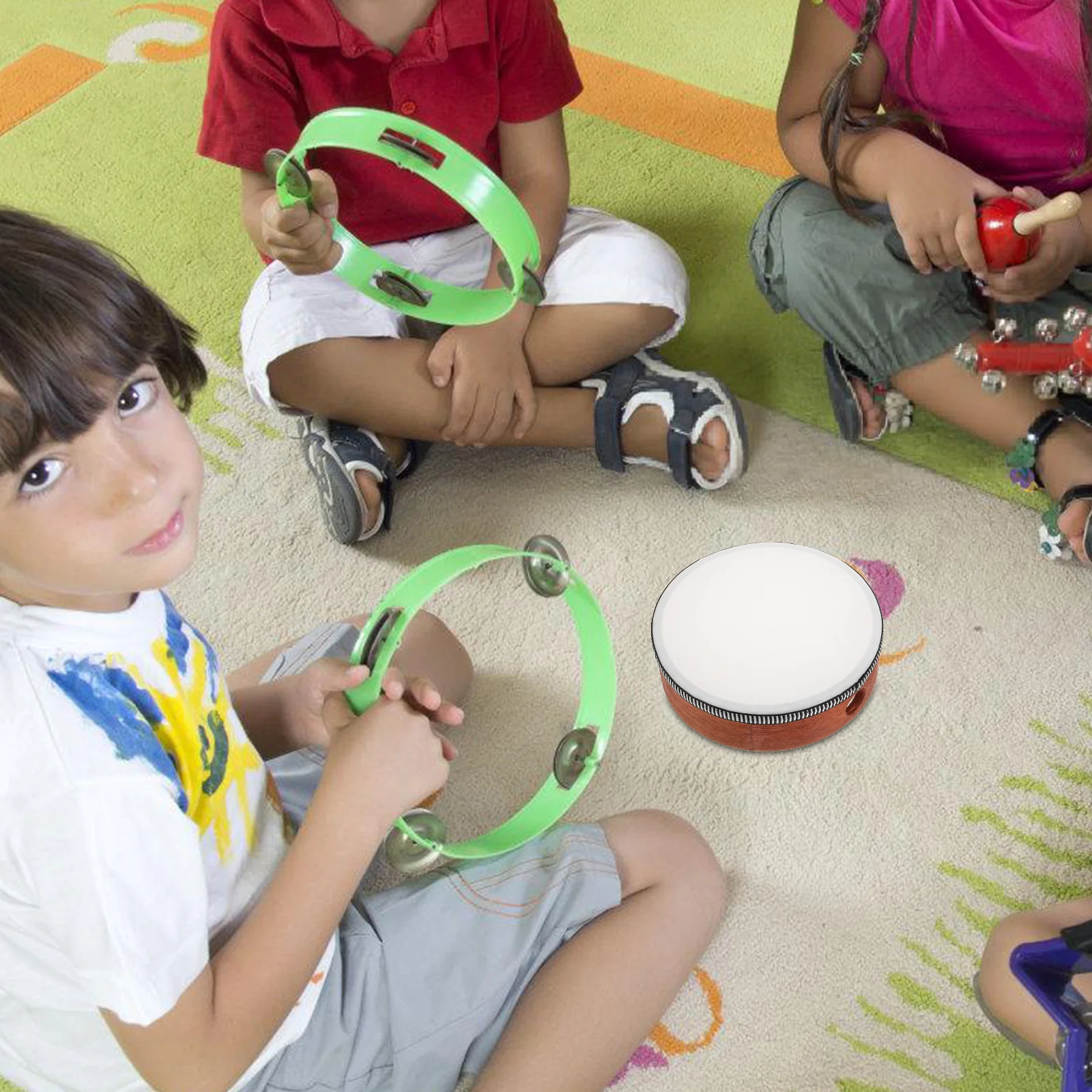

2 Pcs Wooden Tambourine Hand Drum Chinese Aromatic Handheld Percussion Instruments for Kids Adults Baby Toddler Beating Musical