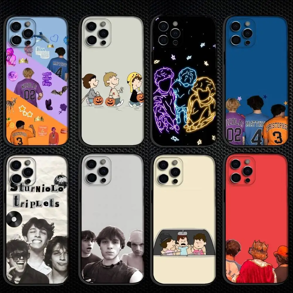 

S-Sturniolo T-Triplets Phone Case For iPhone 16,15,14,13,12,11 Plus,Pro Max, Others Soft Black Cover