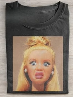 Camiseta 100% de Algodón para Hombre, Camiseta con Estampado Divertido de Muñeca, Camiseta de Alta Calidad con Estilo Batik Retro, Marca de Moda Urbana para Hombre, Camisetas con Estampados