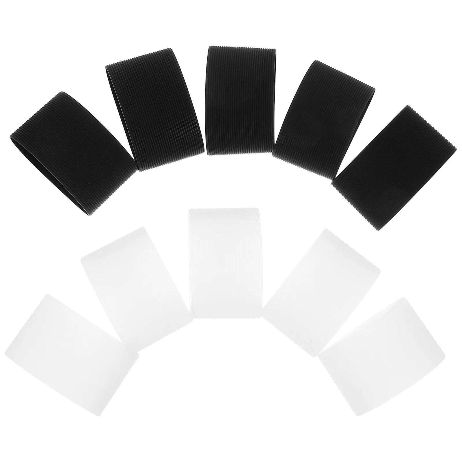 

10Pcs Silicone Coffee Sleeve Heat Resistant Flexible Mug Protector Nonslip Cup Insulator Sleeve Covers for Hot Cold Drinks 6.5cm