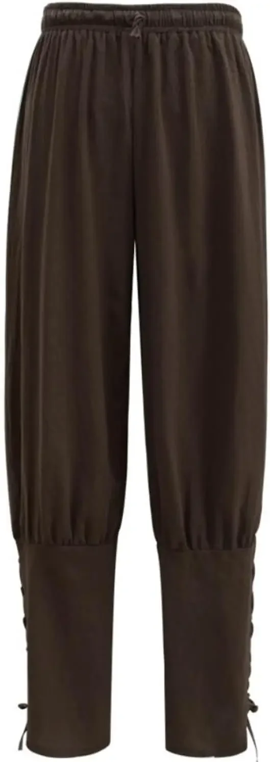 Mens Womens Ankle Banded Pants Medieval Viking Pirate Cosplay Pants Renaissance Trousers for Adult halloween costumes for women