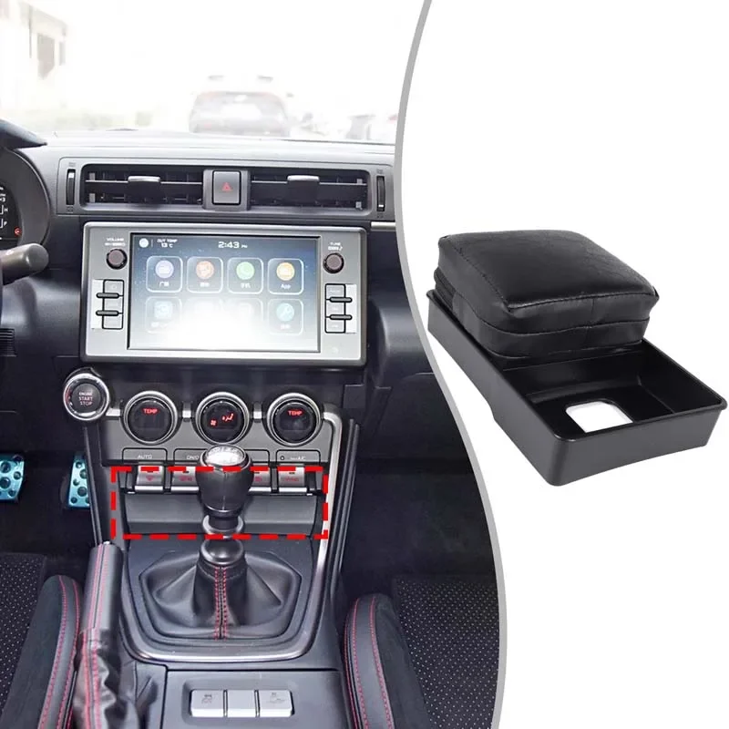 For Toyota 86 Subaru BRZ 2022+ Car central control storage box height-enhancing pad car interior accessories ABS Fabric Black