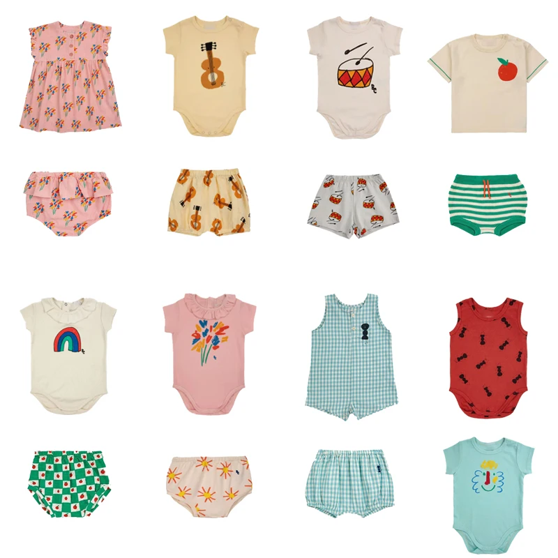 

2024 New Summer BC Baby Boys Bodysuits Rompers and Shorts Clothing Sets Infant Girls Toddler Cute Print Short Sleeve Jumpsuits