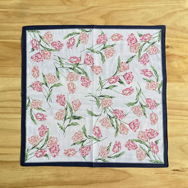 Fazzoletti da donna Hankie colorati Fazzoletti da taschino con asciugamano Hanky ​​in poliestere con motivo floreale super