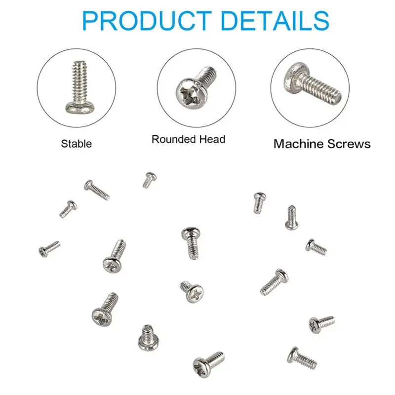 AEE3-800 Pc Tiny Screws For Electronics, Small Mini Pan Head Machine Screws Kit For Eyeglasses Watches Clocks Repair Accessories