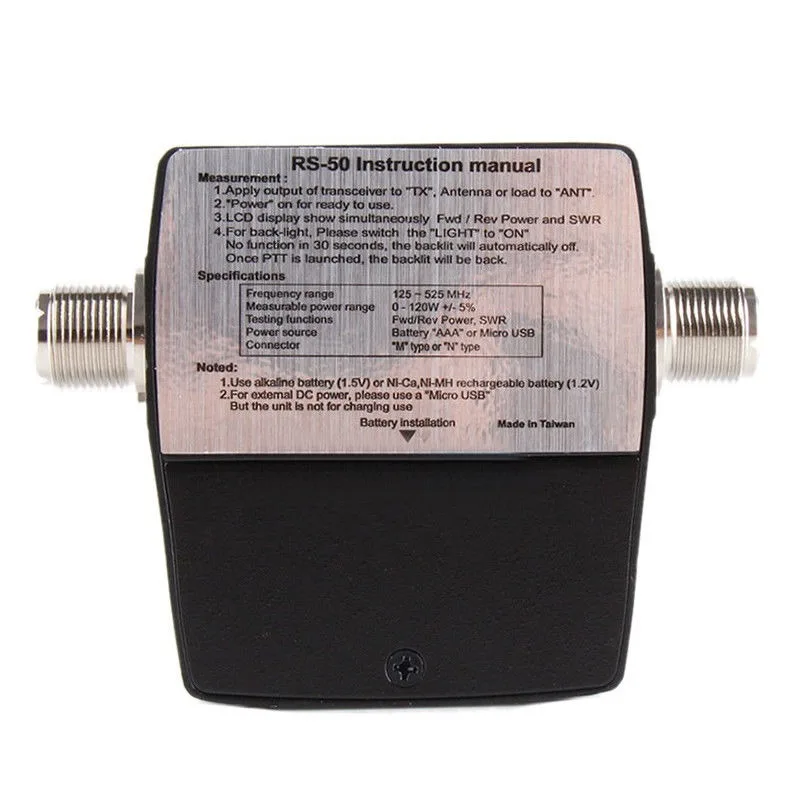 NISSEI RS50 Digital SWR Power Meter 125-525MHz UHF VHF Female LED Screen Antenna Radio Communication Testing Counter