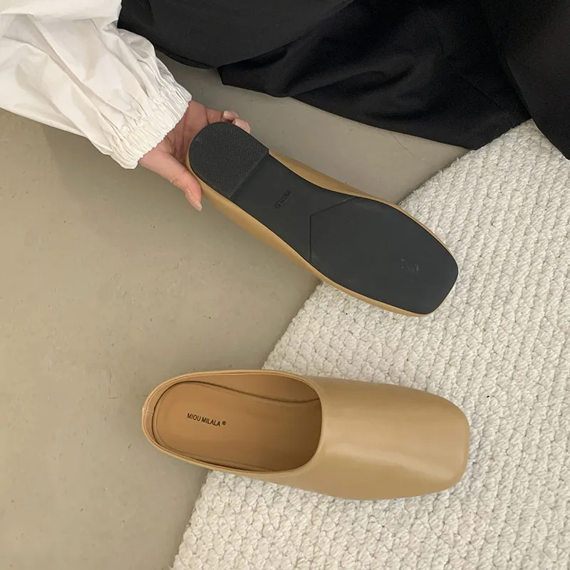 

Fashion Square Toe Ladies Flats Slippers Sandals Shoes Female Footwear Flats Slides Slippers Shoes For Women Mules 2025 New