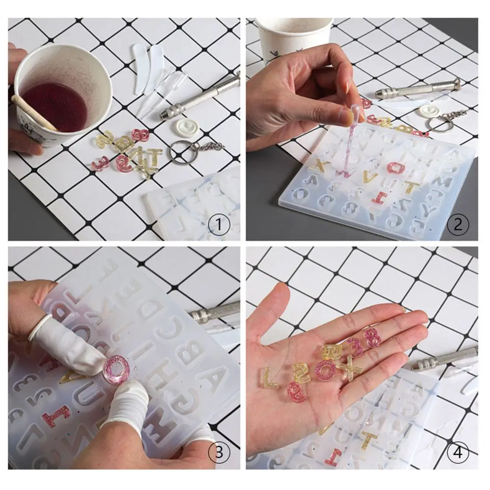 رائعة قالب الغراء الايبوكسي اليدوية المفاتيح قالب من السيليكون قلادة قالب مجوهرات من مادة الراتنج صنع #3