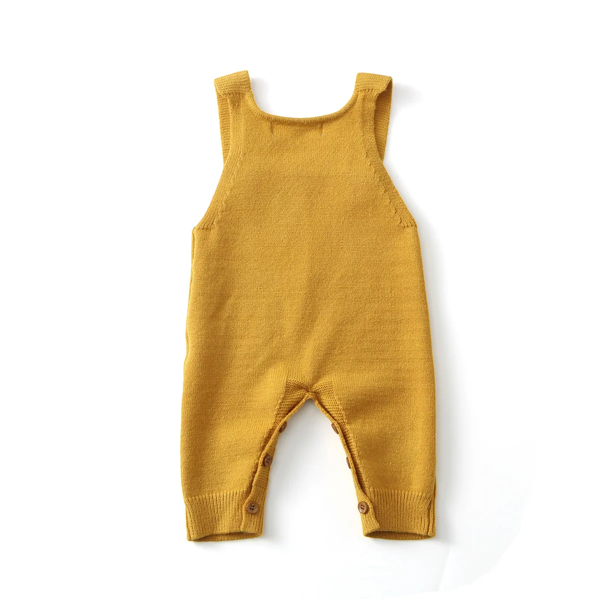 2026 Spring 3M-3Y Baby Clothes Pure-color Knitted Belt Pants Toddler One-piece Suit Woolen Pants Romper with Snap Closure