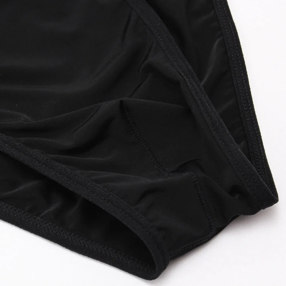 Purple Red White Color Sexy Underwear Men's Adjustable Ice Silk Transparent Low Waist U Pouch Underpants Man
