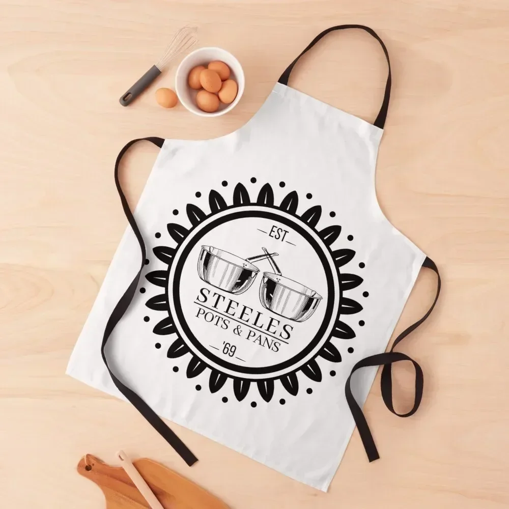 

steeles pots and pans, cooking Apron Trim Cloth work ladies household woman with personal logo Apron
