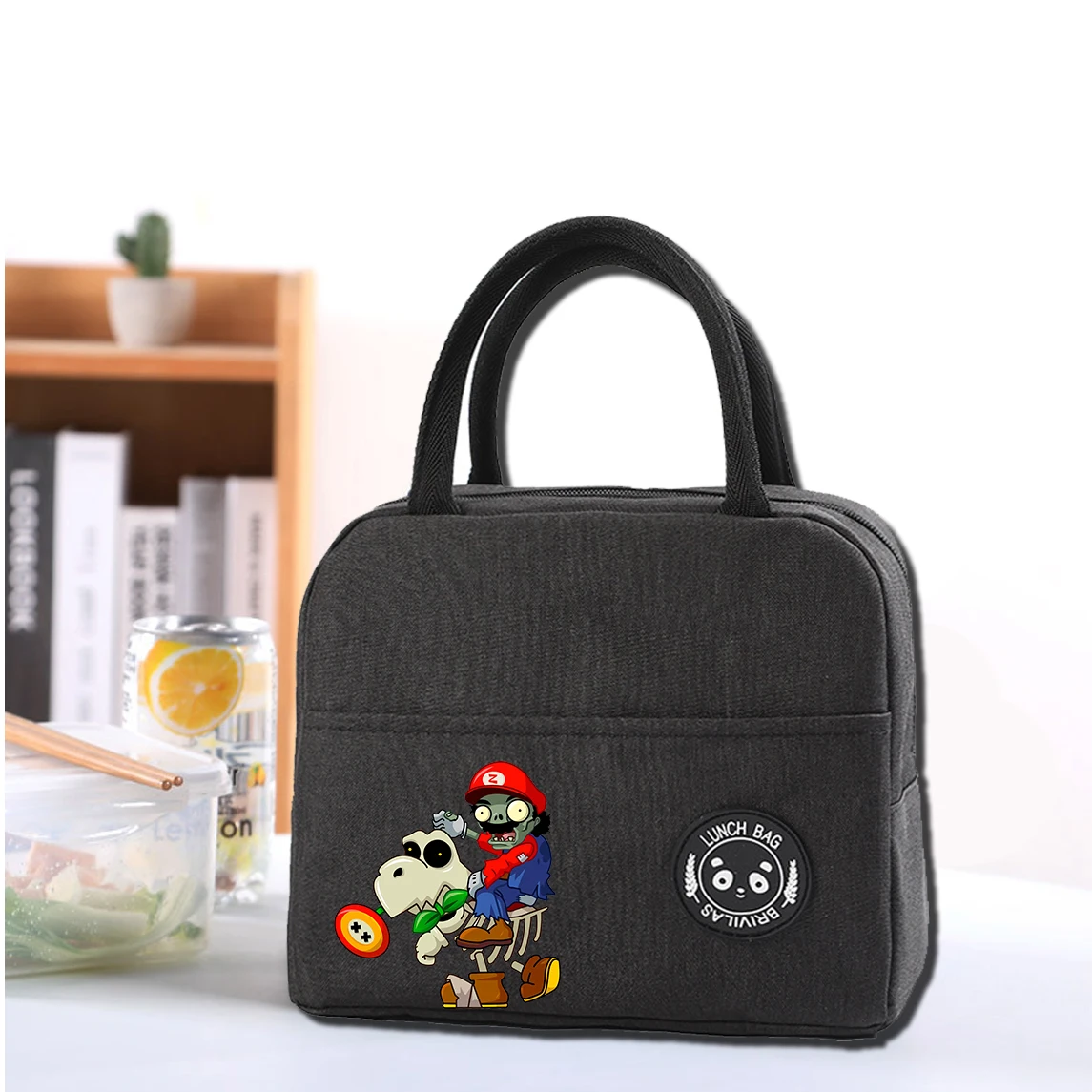 

Dave Crazy Insulated Oxford Lunch Bag for Children Zombie Game Large Capacity Waterproof Thermal Student Food Storage Box Gift