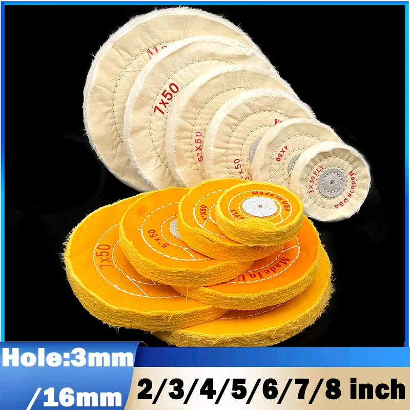 1Pcs 50mm~200mm Polishing Wheel Cloth Buffing Wheel Gold Silver Jewelry Mirror Polish Pad Bench Grinder Power Tool Accessories