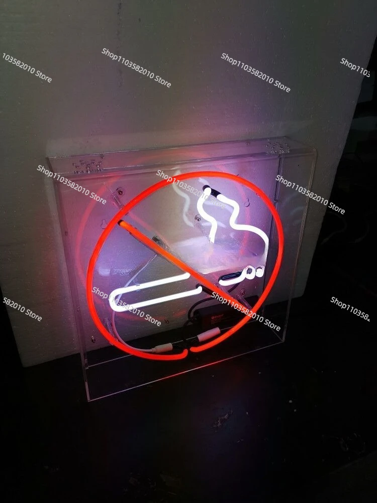 Neon box No somking sign, acrylic box Neon, neon no smoking sign