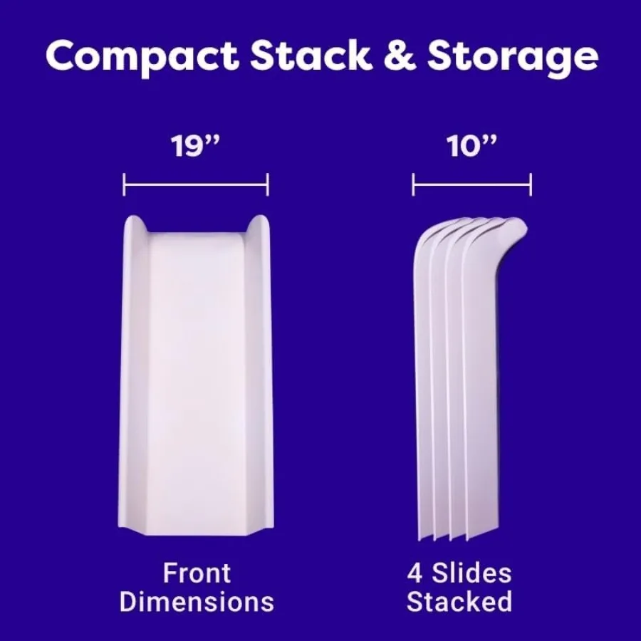 4Pack Modular Indoor Slide for Home Staircases White Stair Attachment Ramps for with NonSlip Grip Bottom Easy to Store No Insta
