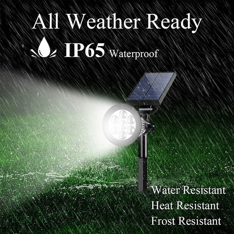 Solar Spotlight IP65 Outdoor Lights LED Changing Ground Gardening Garden Light Waterproof Landscape Spotlights Garden Decoration