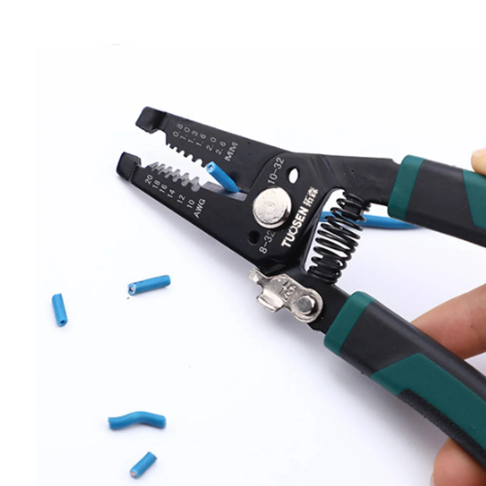 Imagem -06 - Multifuncional Wire Crimper e Stripper Cabo Cutter Alicate Eletricista Crimping Tool Ferramentas Manuais Alicate Verde 8