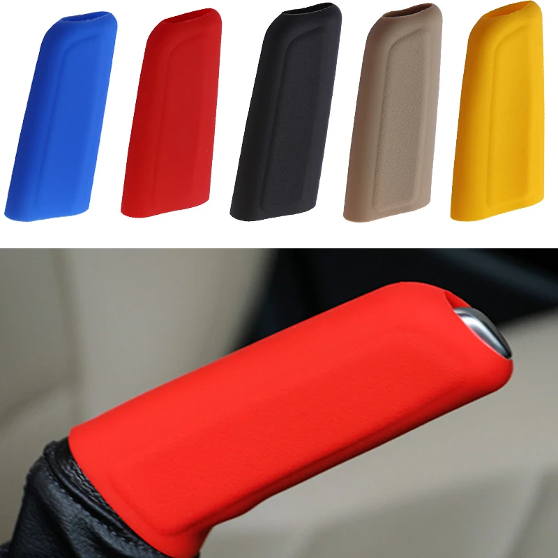 Car Handbrake Cover Handbrake Sleeve Silicone Cover Anti-Slip Multicolored Parking Hand Brake Sleeve