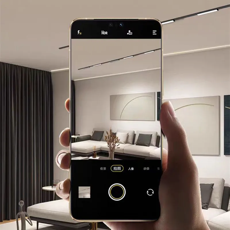Magnetic Led Track Lights 6mm Ultra Thin 48V Surface Mount Ceiling Light System Black Magnet Rail Lamp Spotlight for Living Room