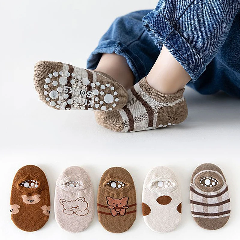 Cartoon Baby Boat Socks Rubber Bottom Toddler Anti Slip Floor Sock Newborn First Walkers Kid Accessories for Girl Boy Cotton Sox