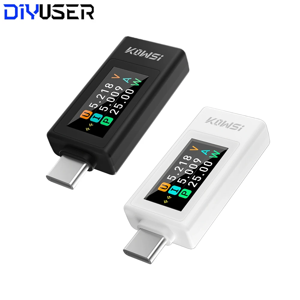 10 in 1 DC Type-C USB Tester Current 4-30V Voltage Meter Timing Ammeter Digital Monitor Cut-off Power Indicator Bank Charger
