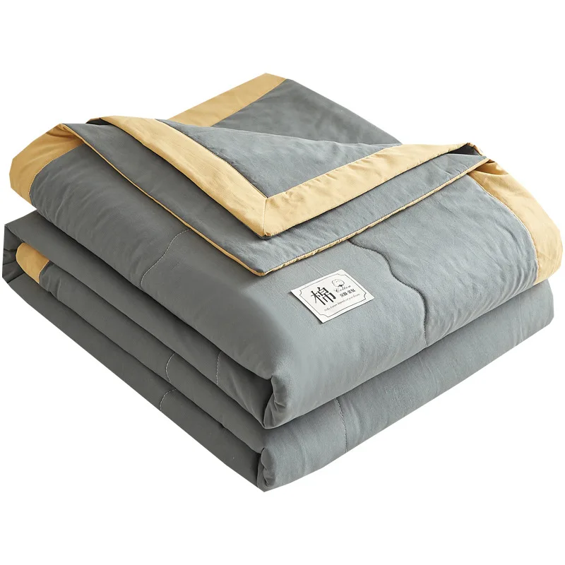 100% Cotton Summer Quilt, Both Outer and Inner Layers, Wash‑Cotton Air‑Conditioning Quilt, Pure‑Cotton Summer Blanket, Single/Do