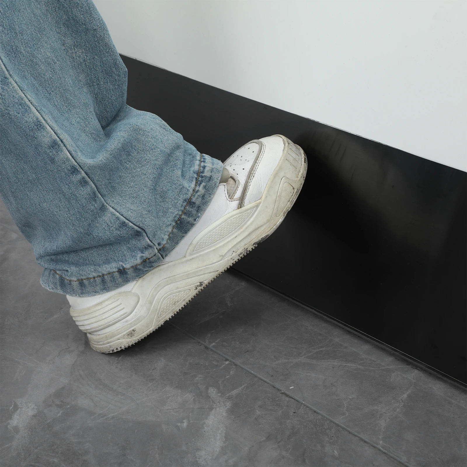 

2pcs Self-Adhesive Stainless Steel Door Kick Plates For Exterior Interior Front Metal Protection Decor Bottom Wall