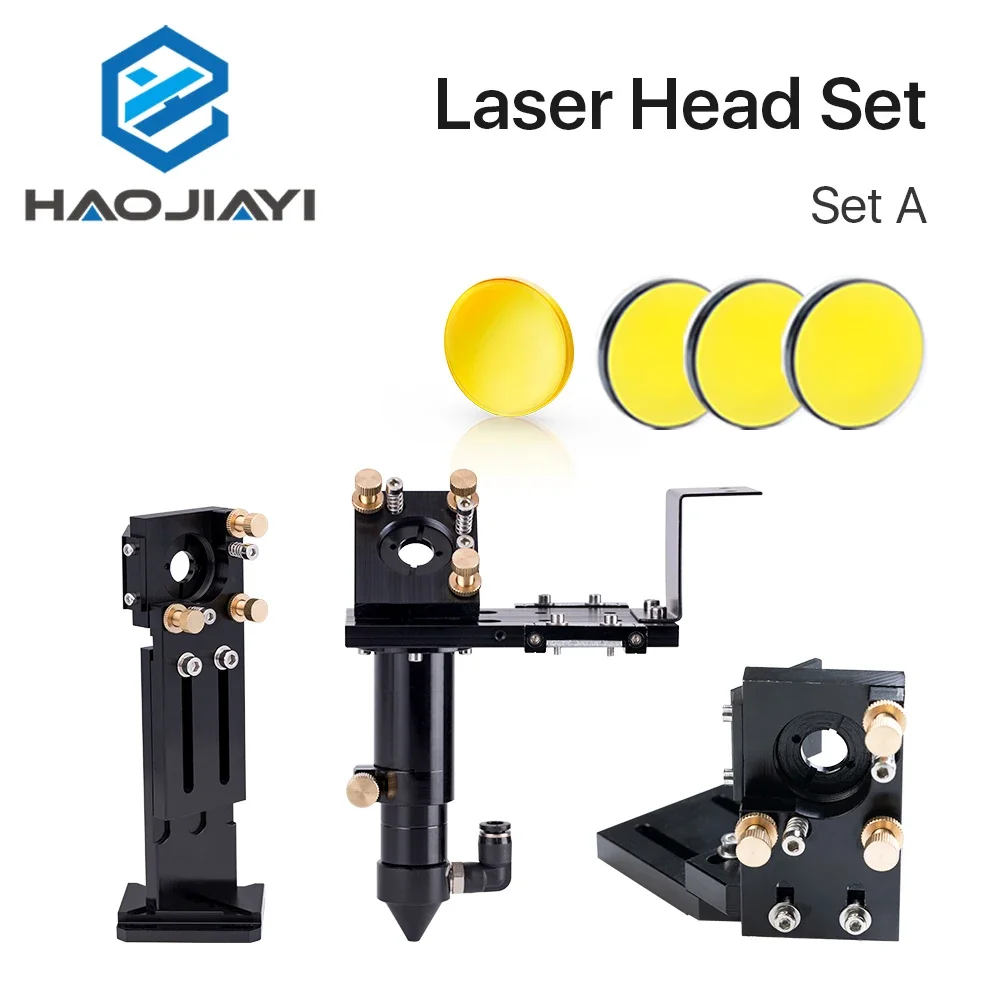 E Series: CO2 Laser Head Set + 1 Pcs Focusing Lens + 3 Pcs Si / Mo Mirrors for Engraver Cutting Machine Parts