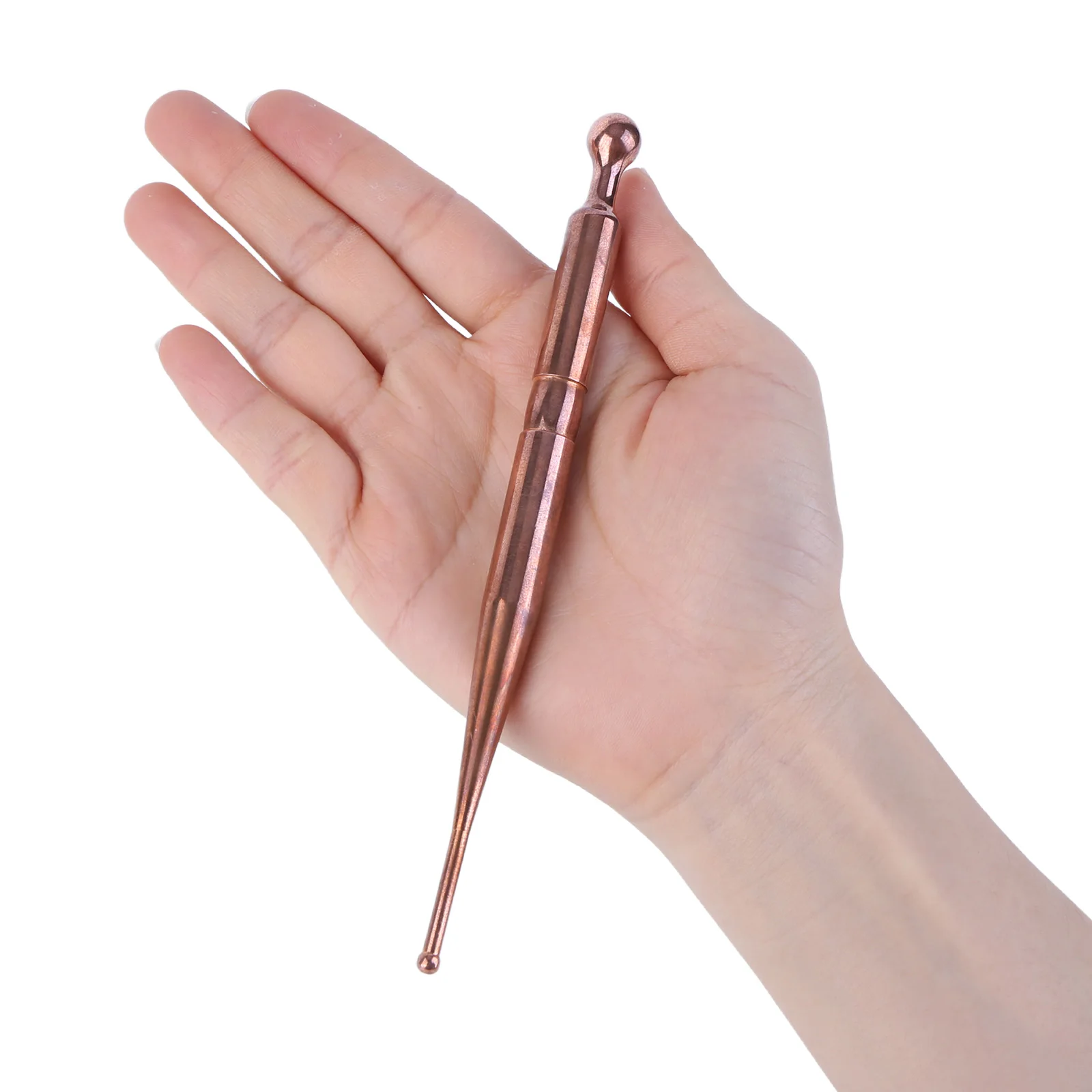 Bâton de massage en cuivre pur fait main, stylo d'acupression à double embout pour soulager les muscles et améliorer la circulation