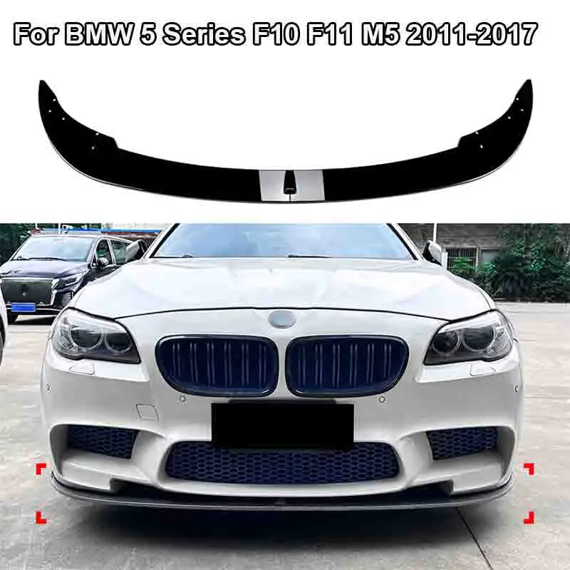 

For BMW 5 Series F10 F11 M5 2011-2017 Gloss Front chin Bumper Lip Body Kit Spoiler Splitter ABS Canard Lip Splitter Deflector