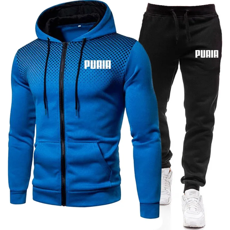 2023 New Winter Men\'s Clothing Men Sets Printing Hoodie Set Fleece Zipper Sweatshirt Casual Sport Sweatpants Mens Tracksuits