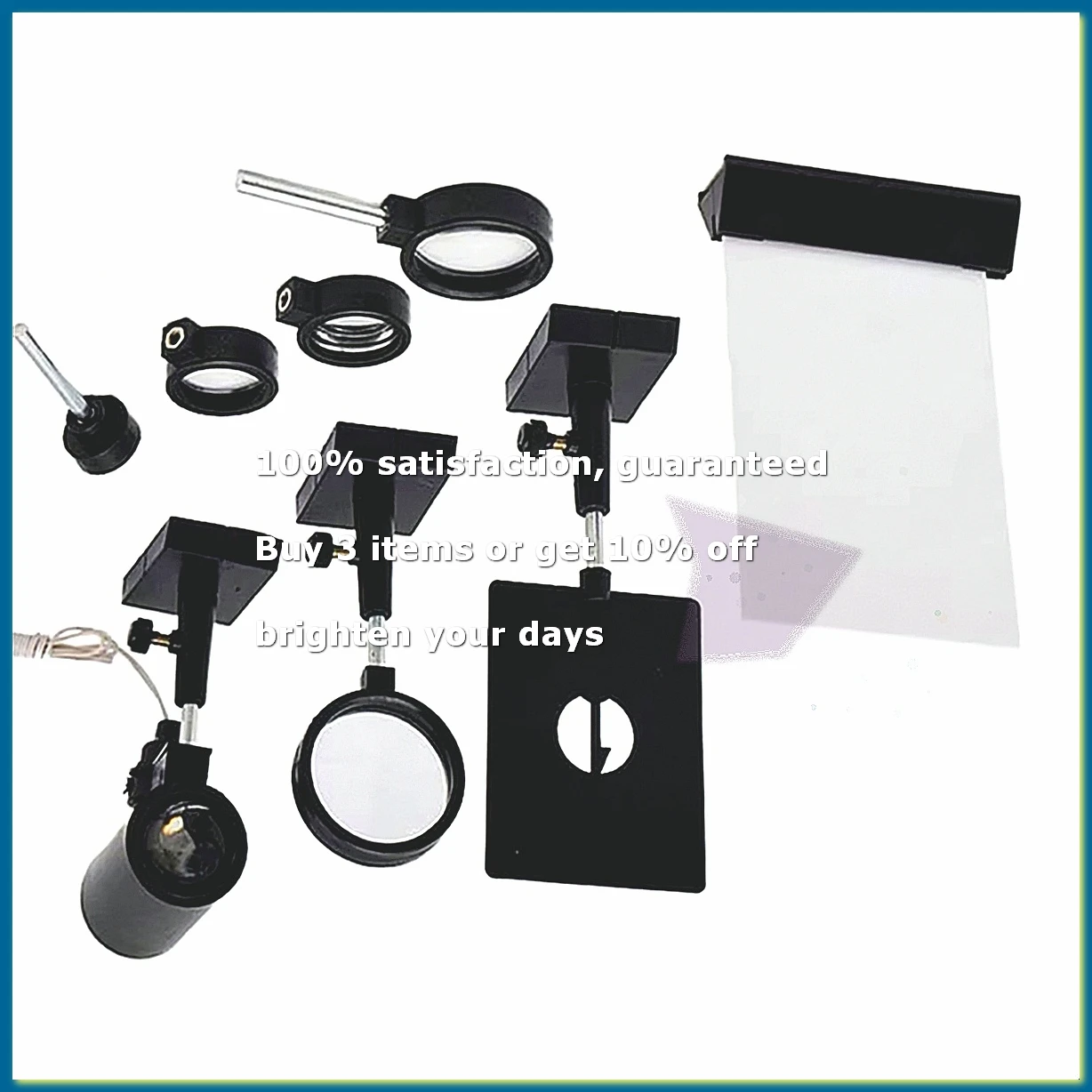 Optical Experiment Set Plano Convex Lenses Double Convex Lens Candle Holders Screen Light Concave