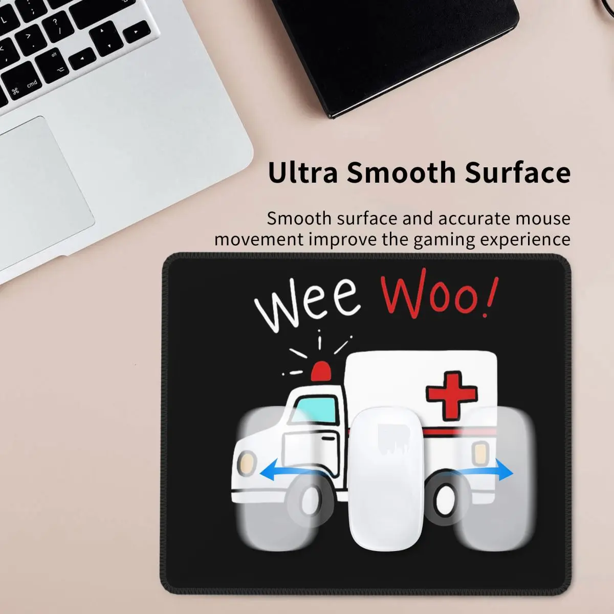 Tapete de mouse para ambulância paramédica, teclado de computador, mouse pad para jogos, pc, mesa de escritório