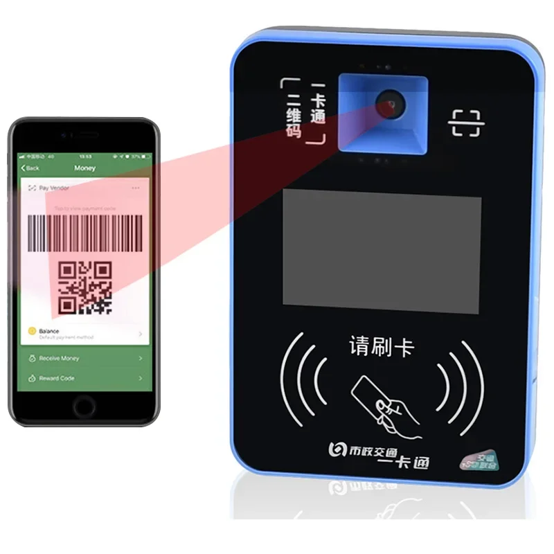 Android NFC RFID Cashless Payment System QR Code Bus Card Reader Bus Validator for public transport payment system