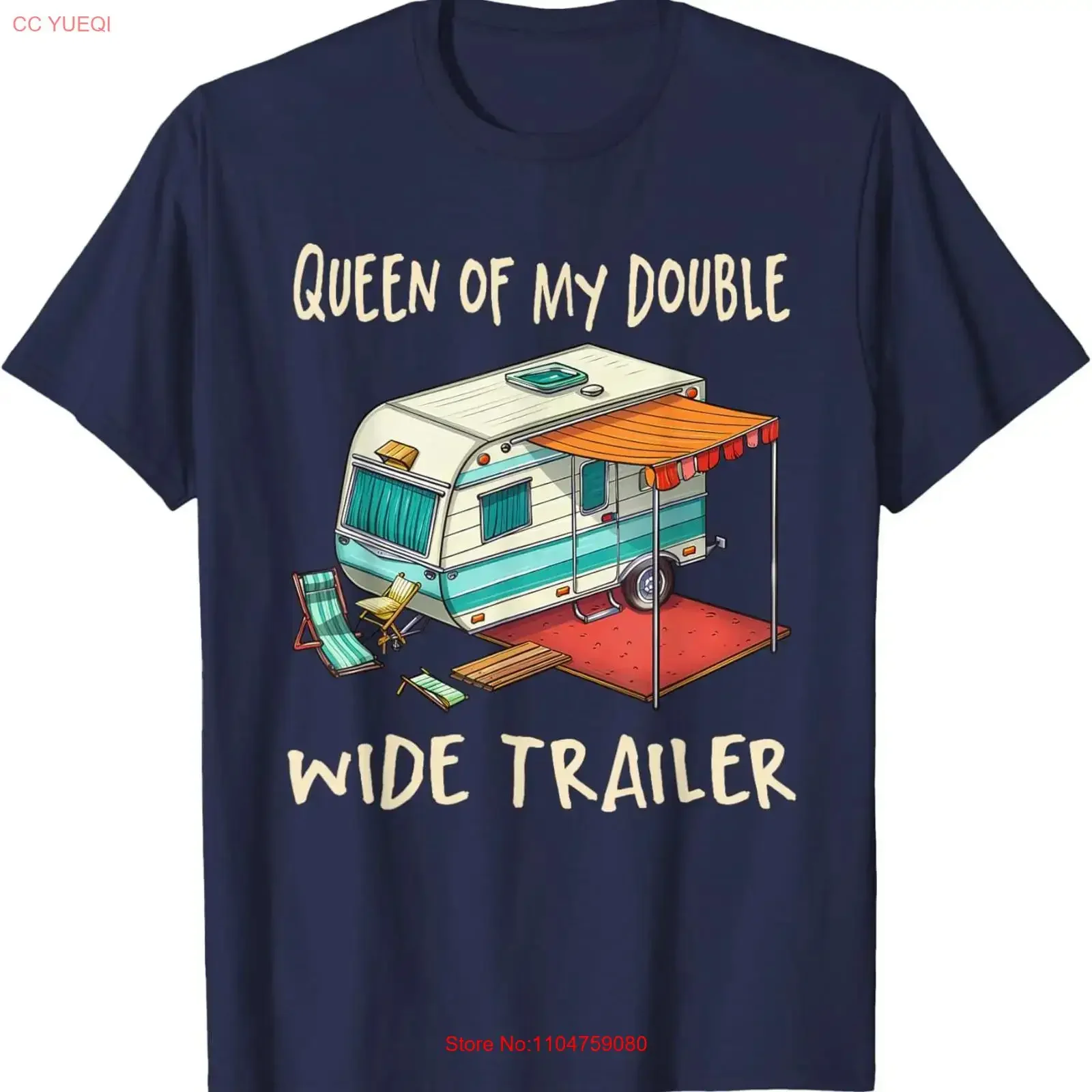 Funny Sarcastic Queen Of My Double Wide Trailer Vintage T Shirt  vintage Washed homme designer clothes graphic Versatile