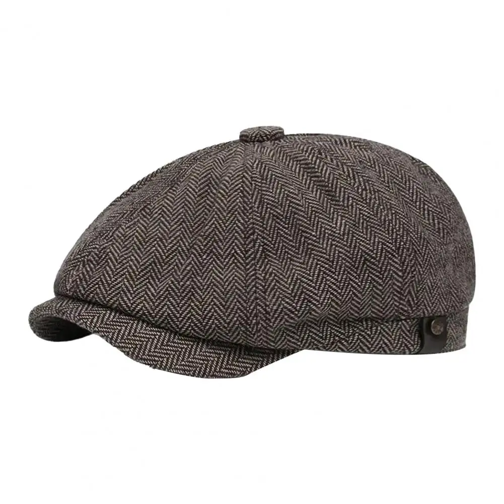 Chapéu de jornaleiro masculino forrado de lã gorros de inverno retro boina chapéus casuais unisex selvagem octogonal boné estilo inglês masculino bonés de rua