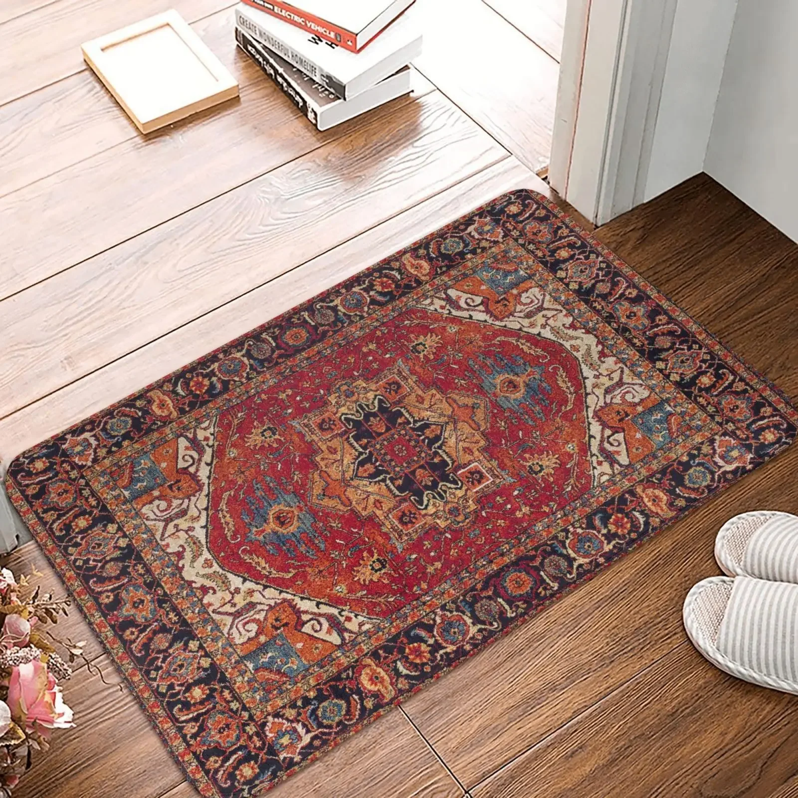 VIKAMA Moroccan Ethnic Rugs Entrance Hall And Bedroom Door Mats Bathroom And Kitchen Floor Mats Soft, Non-Slip Home Décor