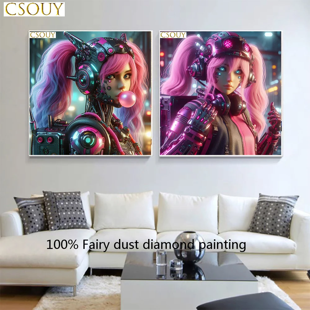 

Mechanical and technological Fairy Dust Square Drill Full Diy Diamond Painting Cross Stitch Crystal Embroidery Mosaic Decor Nee