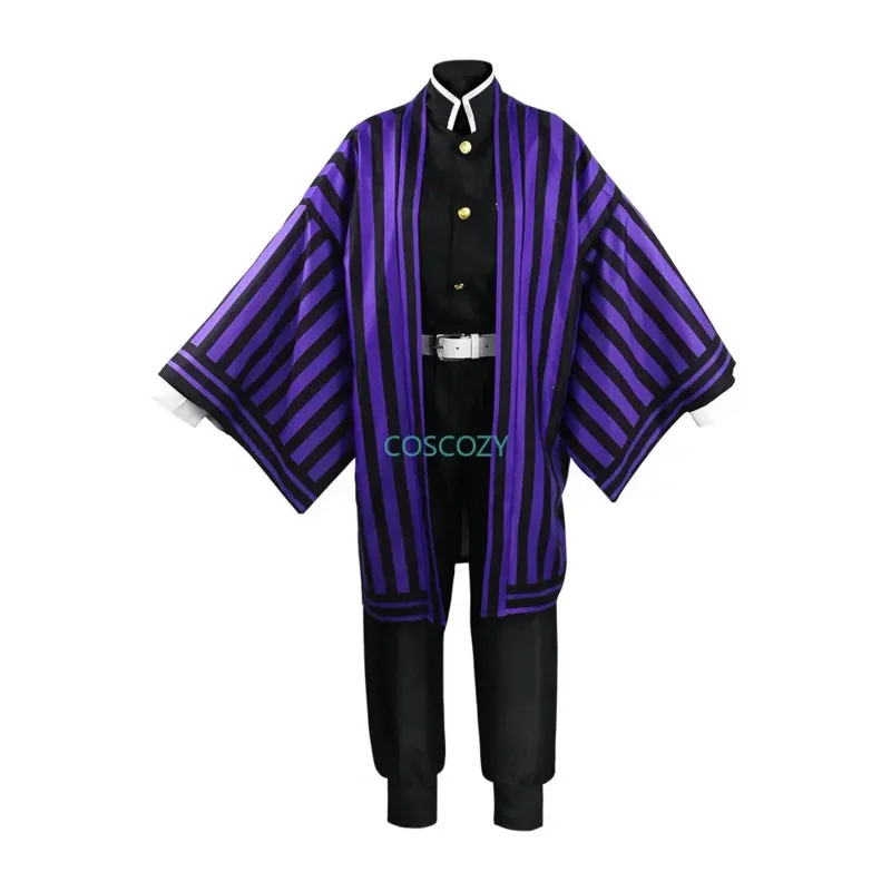 2025 New Purple/Black Anime Demon Ghost Killer Iguro Obanai Haori Kimono Cosplay Costume White Snake Doll S